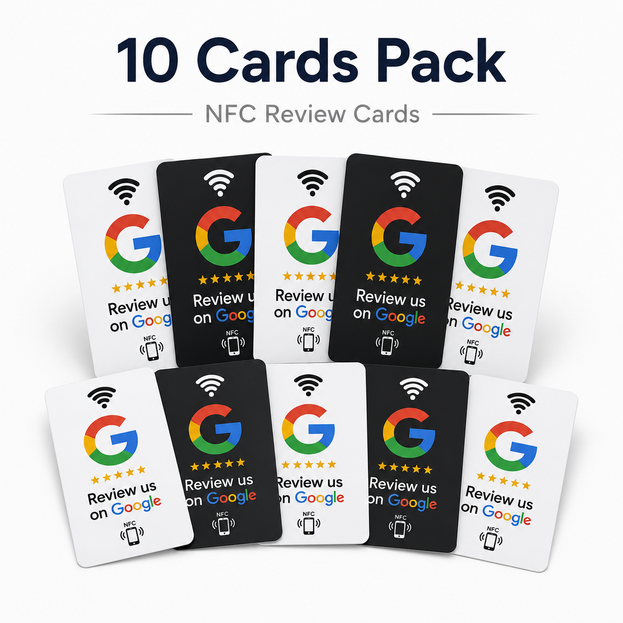 10 Cards Pack — Google Review NFC Cards bulk pack
