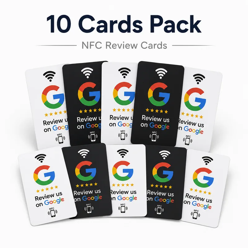 10 Cards Pack — Google Review NFC Cards bulk pack