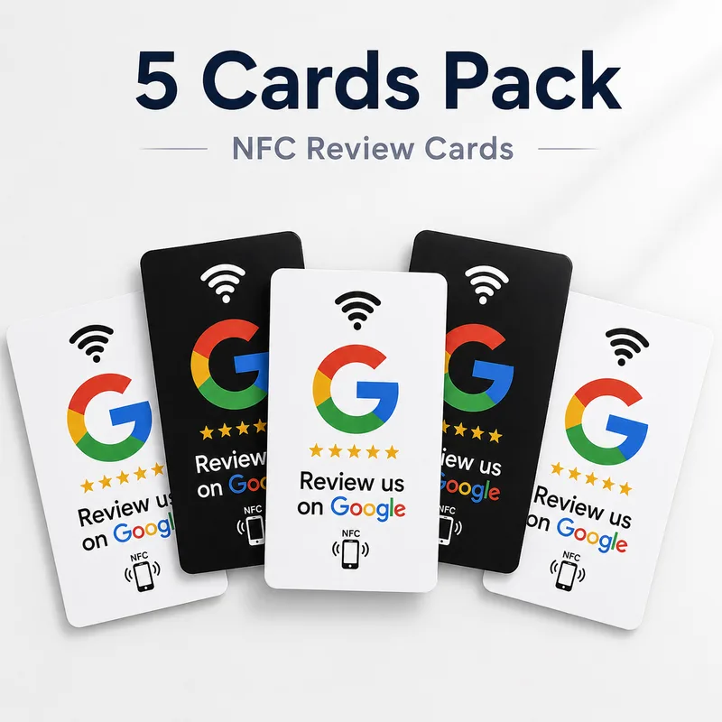 5 Cards Pack — Google Review NFC Cards